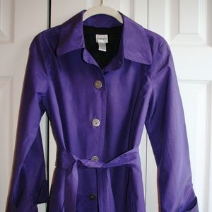 Short Trench Coat Purple - Chico's